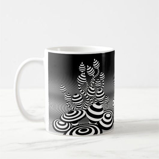 Koffie Mok Magic Mushrooms geometrisch ontwerp (Links)