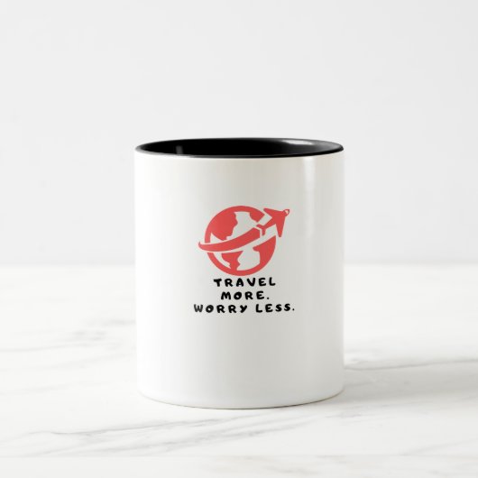 Koffie mok "Meer reizen, minder zorgen" (Center)