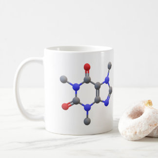 Koffie-Mok met 3D-moleculaire structuur van cafeïn Koffiemok