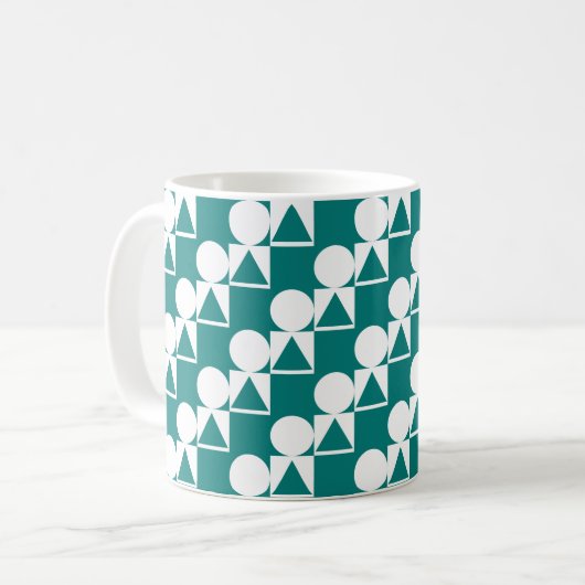 Koffie Mok met cirkel, driehoek en vierkant patroo (Voorkant links)