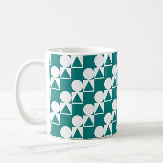 Koffie Mok met cirkel, driehoek en vierkant patroo (Links)