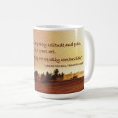 koffie - mok met inspirerend citaat over kunst (Voorkant rechts)