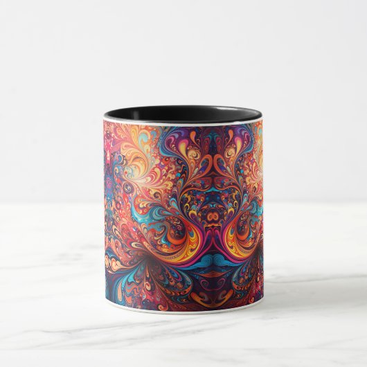 Koffie Mok met Levendige Abstract Design (Midden)