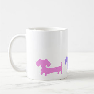 Koffie Mok met pastel teckel Puppies