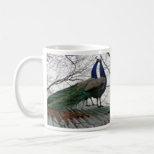 KOFFIE MOK MET PEACOCK AFBEELDING (Links)