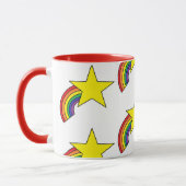 Koffie-Mok met regenbogen en gele sterren Mok (Links)