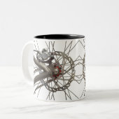 Koffie-Mok met rugwiel voor fiets Tweekleurige Koffiemok (Voorkant links)