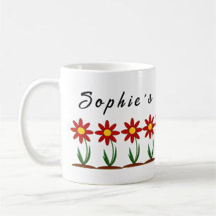  koffie-mok met schattige bloemen koffiemok