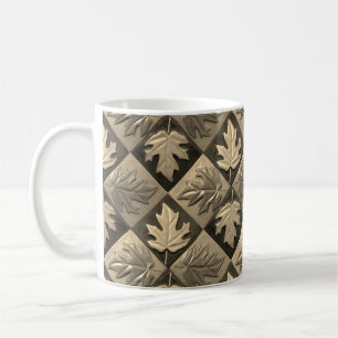 Koffie Mok met Sepia Maple leaf Design