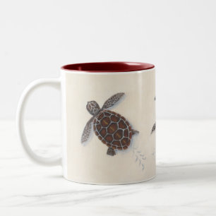 Koffie-mok met zeeen baby tweekleurige koffiemok