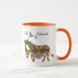Koffie-Mok, oranje, schattige, kleurrijke ezel Mok