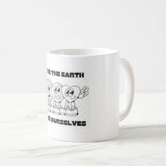 Koffie mok - Red de aarde (Voorkant rechts)