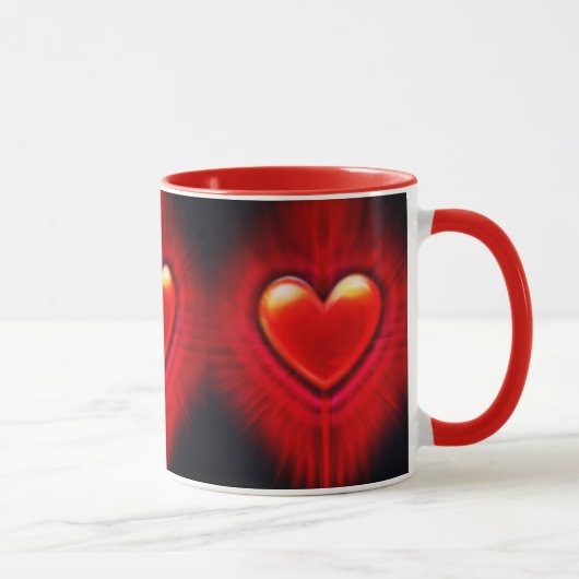 Koffie mok. Rood & zwart hart ontwerp keramische m Mok (Rechts)