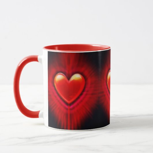 Koffie mok. Rood & zwart hart ontwerp keramische m Mok (Links)