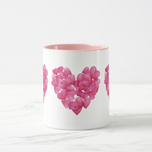 Koffie mok. Rozen bloemblaadje hart ontwerp kerami Mok (Midden)