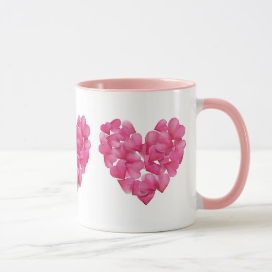 Koffie mok. Rozen bloemblaadje hart ontwerp kerami Mok (Rechts)