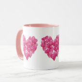 Koffie mok. Rozen bloemblaadje hart ontwerp kerami Mok (Voorkant links)