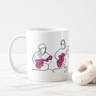 Koffie Mok voor akoestische gitaristen - Line art
