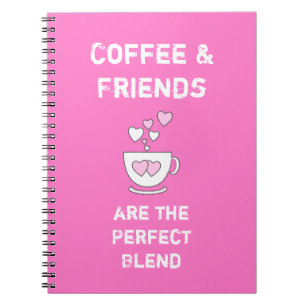 Koffie-mok, warm roze notitieboek