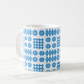 Koffie-Mok: Welsh Tapestry Pattern, Bright Blue Mok (Voorkant links)