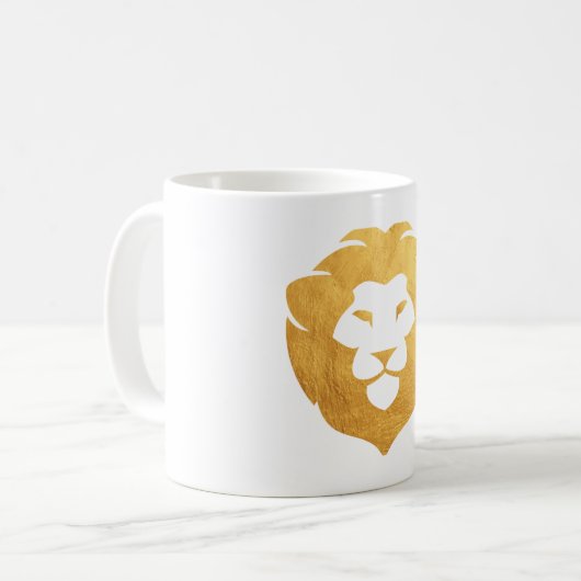 Koffie mok Yada Yahowah ontwerp met gouden leeuw (Voorkant links)