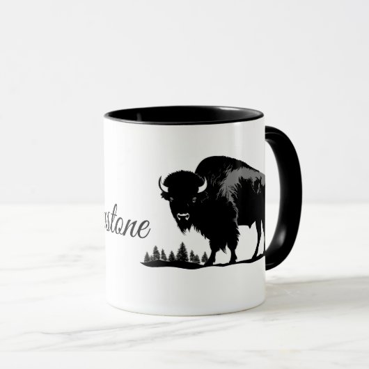 Koffie Mok-Yellowstone Buffel Mok (Voorkant rechts)