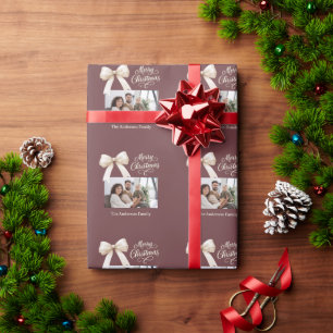 Koffie mokka crème strik foto script Kerstmis Cadeaupapier