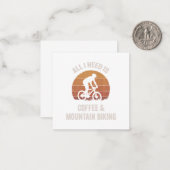 Koffie & mountainbiken afdaling fiets notitiekaartje (Voorkant / Achterkant in situ)