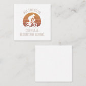 Koffie & mountainbiken afdaling fiets notitiekaartje (Voorkant / Achterkant)