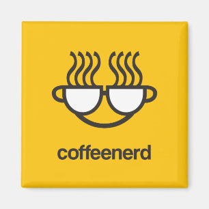 Koffie Nerd gele magneet