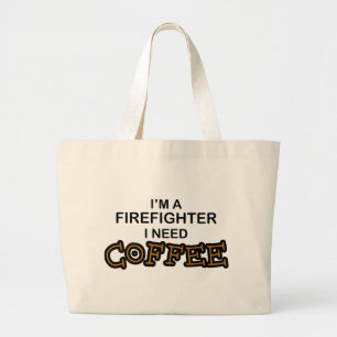 Koffie nodig - brandweerman grote tote bag