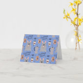 Koffie nu, Franse Bulldog Kaart (Gele Bloem)