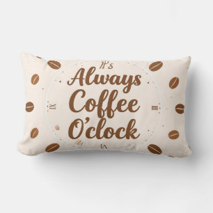 Koffie O'Clock Kussen - Grappige Koffietijd Kussen