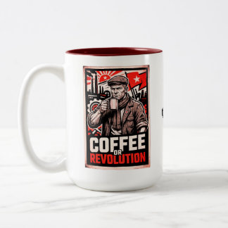 Koffie of Revolutie Tweekleurige Koffiemok