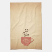 Koffie of thee kopje op verouderde papieren achter theedoek (Verticaal)