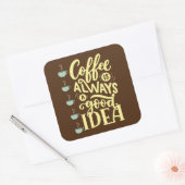 koffie-offerte vierkante sticker (Envelop)