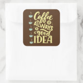 koffie-offerte vierkante sticker (Tas)