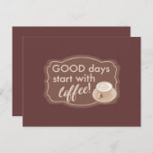 Koffie om je dag te beginnen briefkaart (Voorkant / Achterkant)