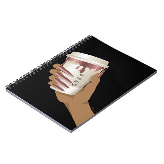 koffie om mee te nemen hand voeg citaat toe bazin notitieboek (Linkerzijde)