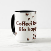 Koffie: omdat het leven gebeurt. mok (Voorkant links)