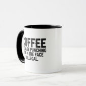 Koffie omdat het straffen van je in het gezicht il mok (Voorkant links)