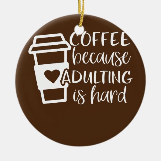 Koffie omdat het toevoegen harde koffieoverlagen i keramisch ornament (Voorkant)