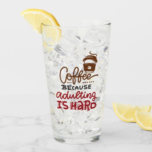 Koffie omdat het toevoegen moeilijk is glas (Voorkant ijs)