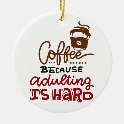 Koffie omdat het toevoegen moeilijk is keramisch ornament (Voorkant)