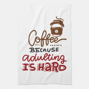 Koffie omdat het toevoegen moeilijk is theedoek