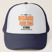 Koffie omdat het toevoegen moeilijk is trucker pet (Voorkant)