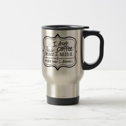 Koffie omdat ik het nodig heb/wijn omdat ik het DE Reisbeker (Rechts)