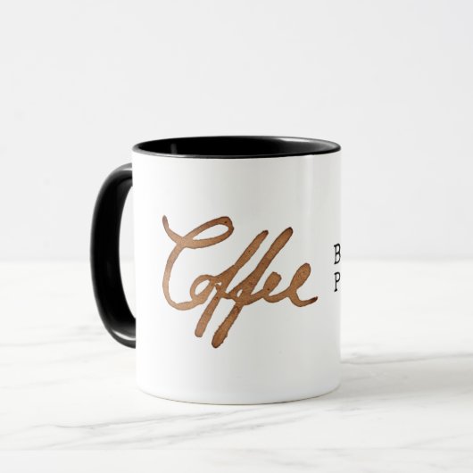 Koffie omdat mensen grappig zijn mok (Voorkant links)