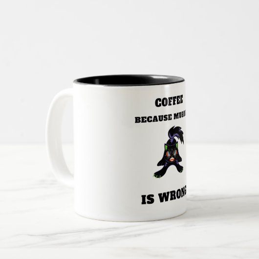 Koffie omdat moord een verkeerde Mok is (Voorkant links)