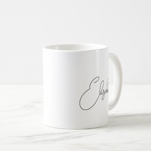Koffie omvormt uw Script Name Elegant Sjabloon Koffiemok (Voorkant rechts)